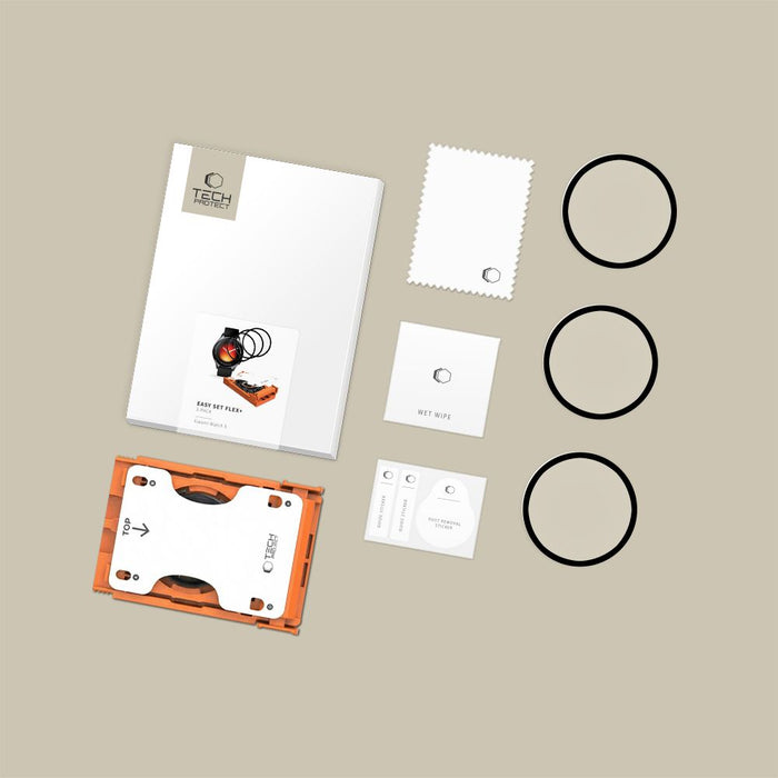 Tech-Protect Easy Set Flex+ хибридно стъкло за Xiaomi Watch 5, комплект от 3 броя - черно