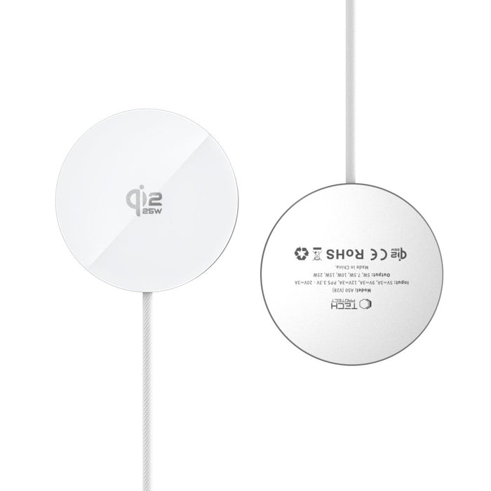 Безжично зарядно Tech-Protect A50 MagSafe 25W QI2.2 - бяло