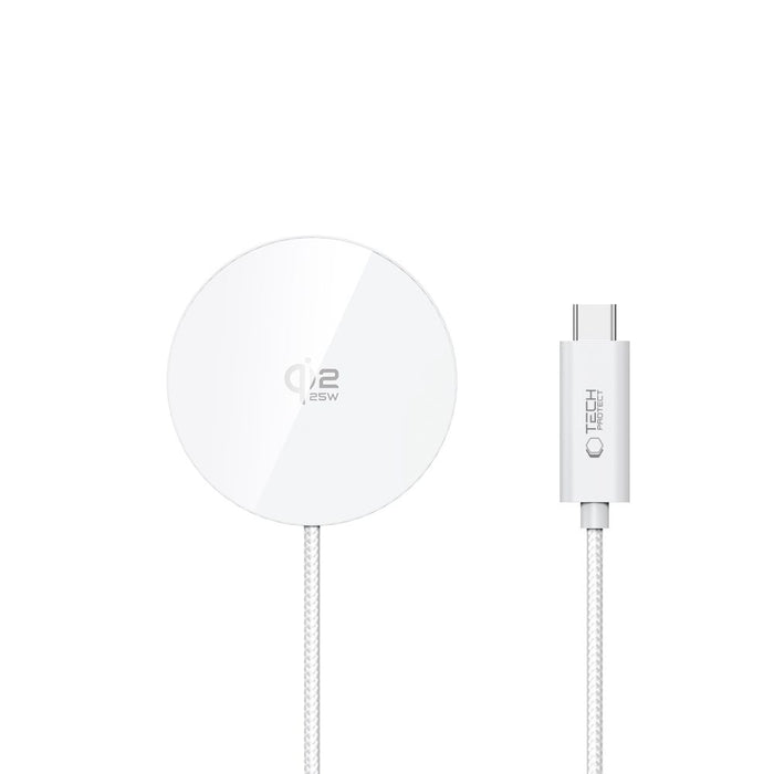 Безжично зарядно Tech-Protect A50 MagSafe 25W QI2.2 - бяло