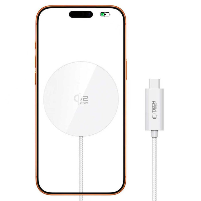 Безжично зарядно Tech-Protect A50 MagSafe 25W QI2.2 - бяло