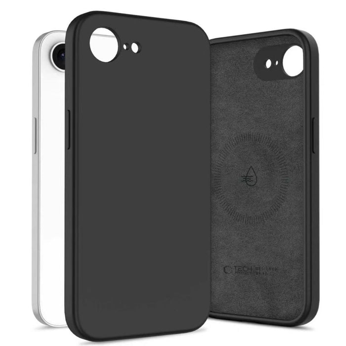 Силиконов калъф Tech-Protect MagSafe за iPhone 16e / 17e - черен