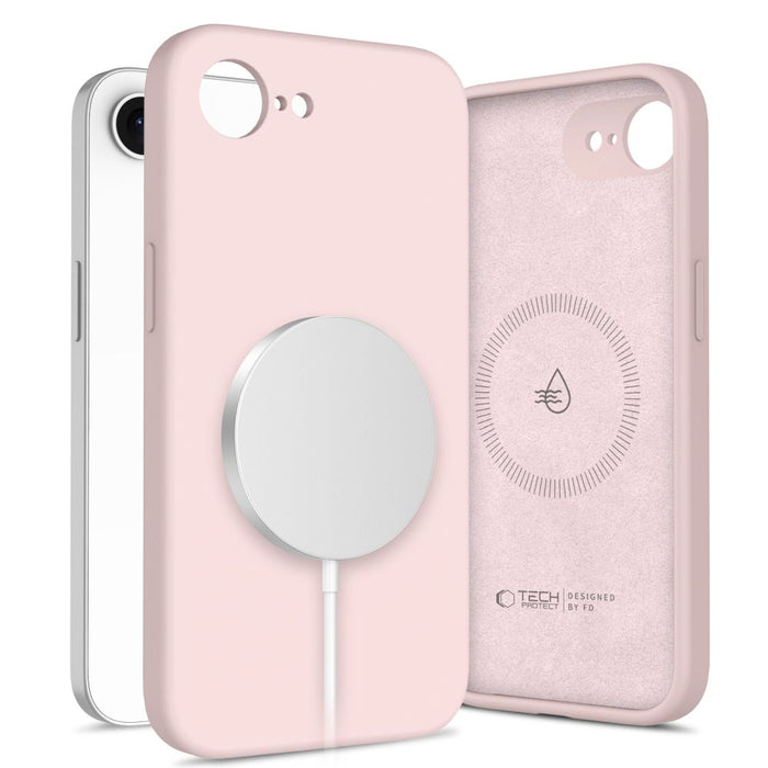 Силиконов калъф Tech-Protect MagSafe за iPhone 16e / 17e - розов