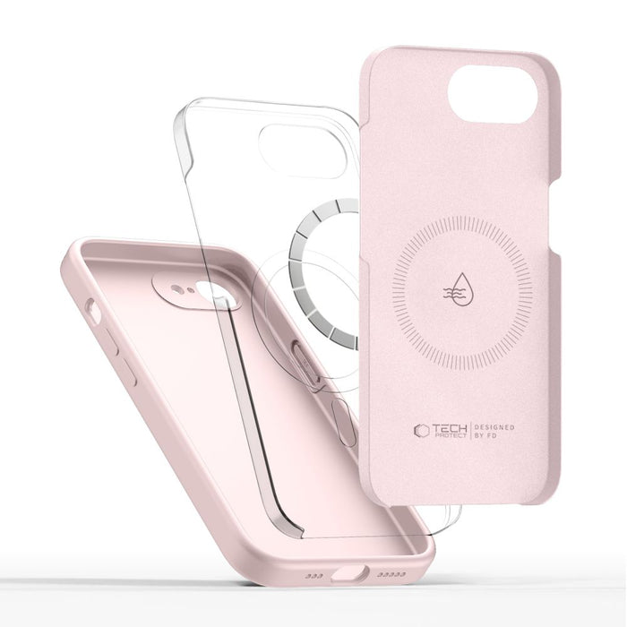 Силиконов калъф Tech-Protect MagSafe за iPhone 16e / 17e - розов