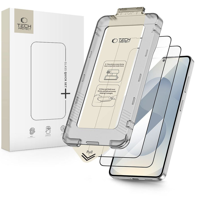 Tech-Protect Quick Set+ 2 броя закалено стъкло за Samsung Galaxy S26+ - черно