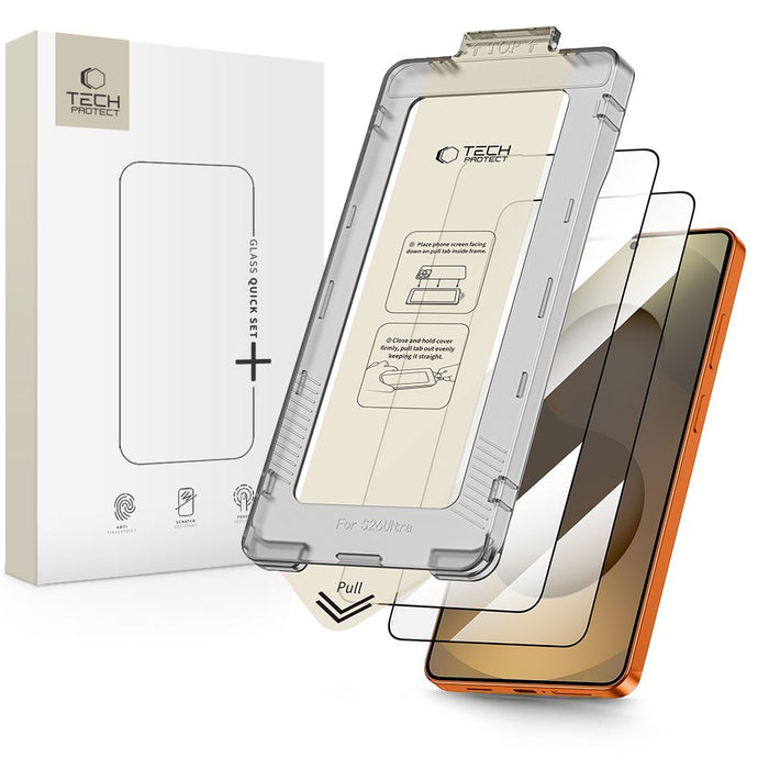 Tech-Protect Quick Set+ 2 броя закалено стъкло за Samsung Galaxy S26 Ultra - черно