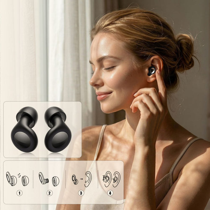 Силиконови тапи за уши Tech-Protect QuietFit с акустичен филтър - черни