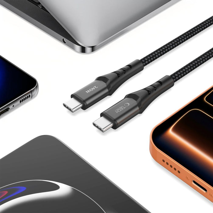 Tech-Protect Ultraboost UB11T USB-C / USB-C PD 240W / QC3.0 кабел 100 см - черен