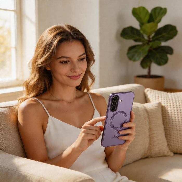 Кейс Tech-Protect MagFlex MagSafe за Samsung Galaxy A37 5G - прозрачен, лилав