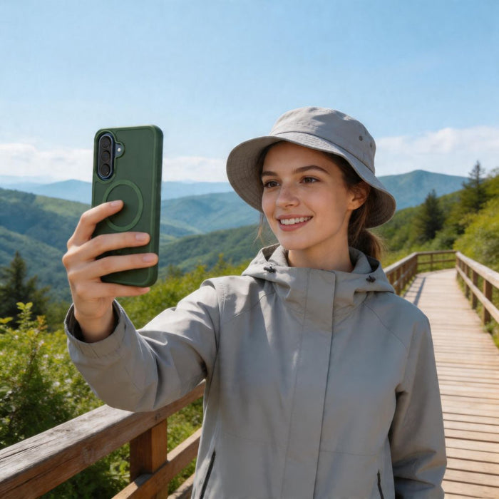 Кейс Tech-Protect Magmat MagSafe за Samsung Galaxy A36 / A56 / A37 5G - матово зелен
