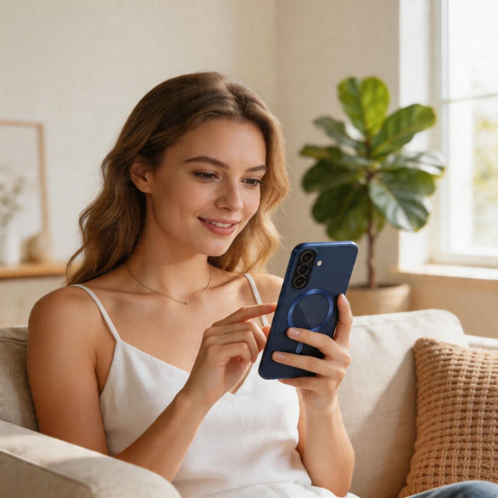 Кейс Tech-Protect MagFlex MagSafe за Samsung Galaxy A57 5G - прозрачен син