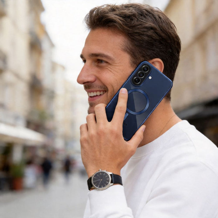 Кейс Tech-Protect MagFlex MagSafe за Samsung Galaxy A57 5G - прозрачен син