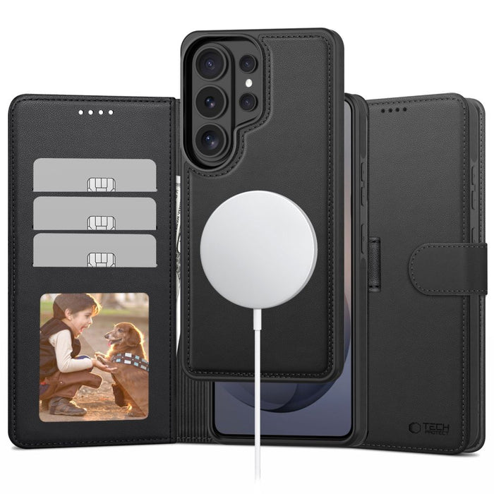 Калъф Tech-Protect Wallet MagSafe за Samsung Galaxy S26 Ultra - матово черен