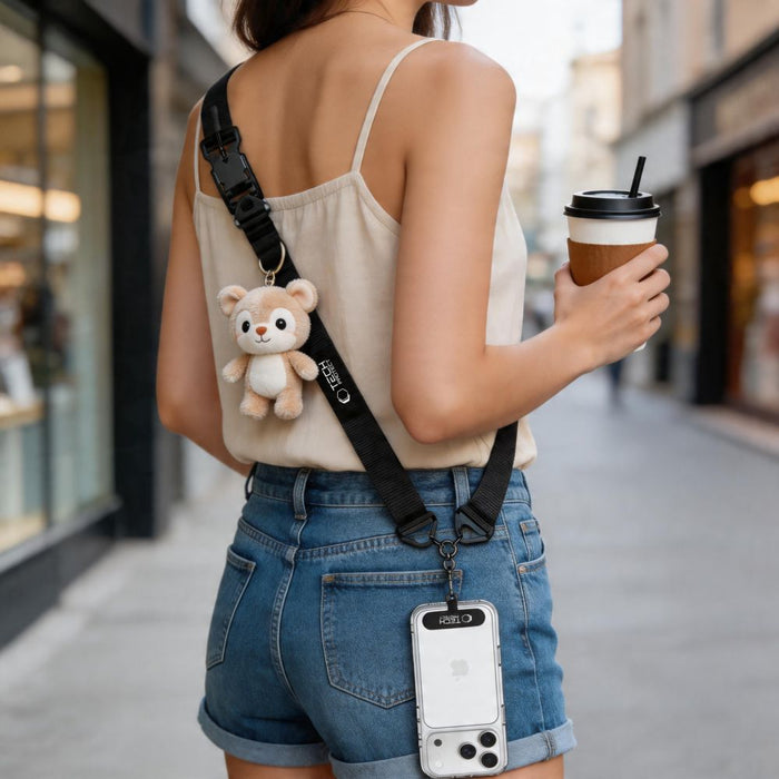 Връзка за телефон Tech-Protect C9S Rope Crossbody - Черна