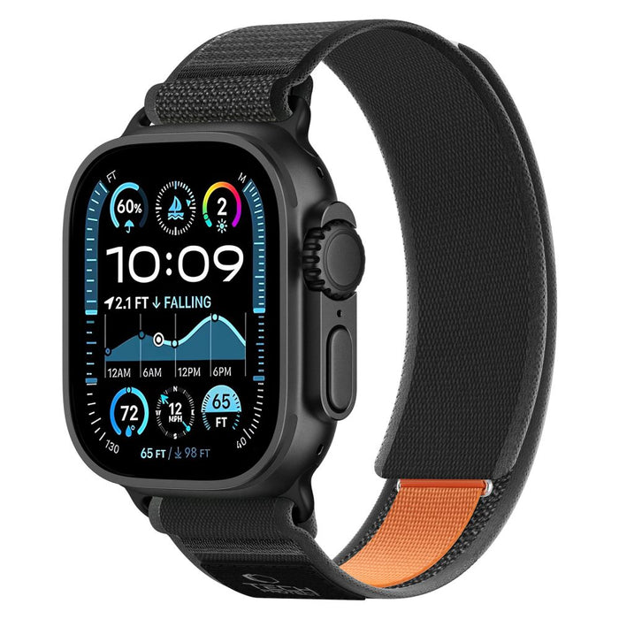 Каишка Tech-Protect Nylon Elite за Apple Watch 44 / 45 / 46 / 49 мм - черно и оранжево