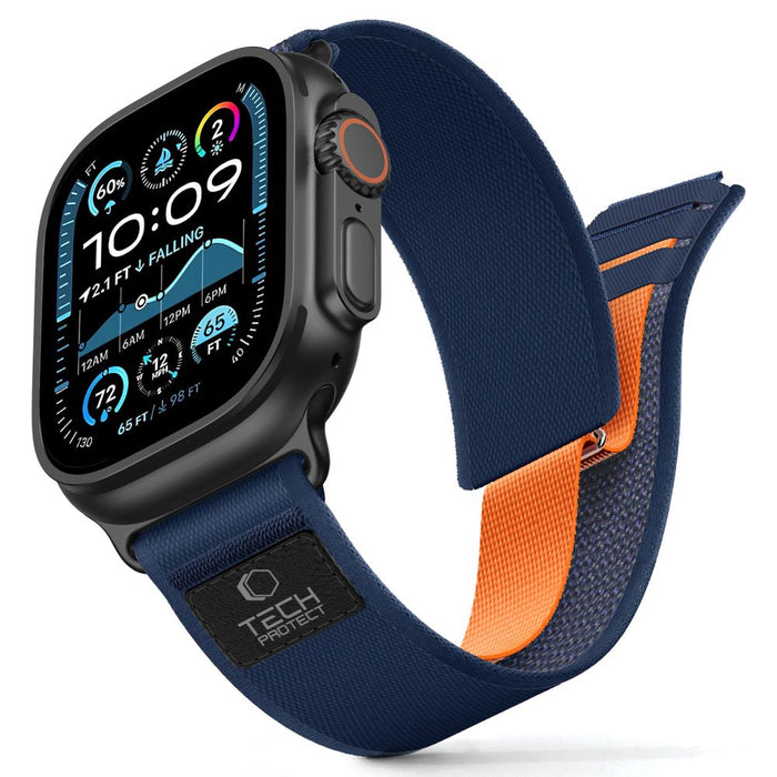 Каишка Tech-Protect Nylon Elite за Apple Watch 44 / 45 / 46 / 49 мм - тъмносиня