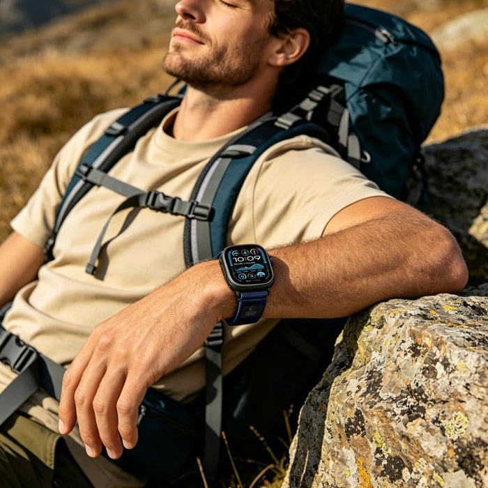 Каишка Tech-Protect Nylon Elite за Apple Watch 44 / 45 / 46 / 49 мм - тъмносиня