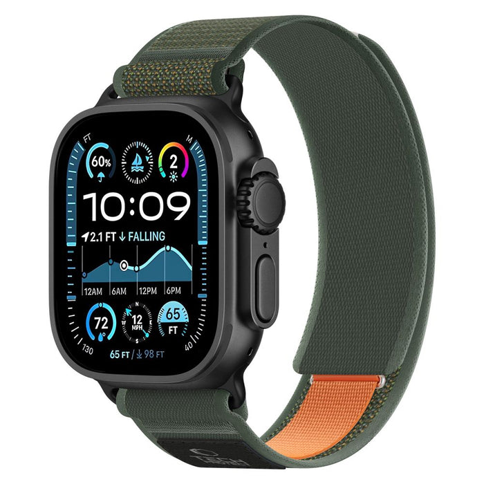 Каишка Tech-Protect Nylon Elite за Apple Watch 44/45/46/49 мм - зелена/оранжева
