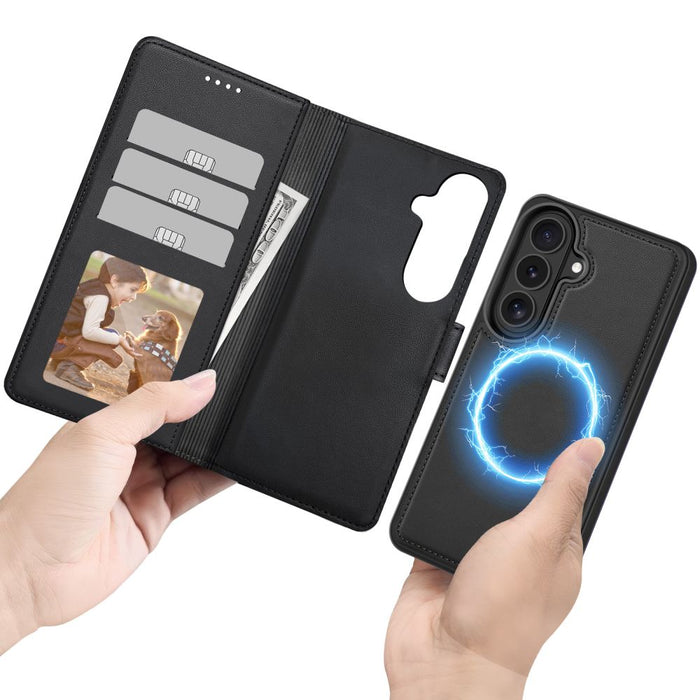 Калъф Tech-Protect Wallet MagSafe за Samsung Galaxy S26 - матово черно