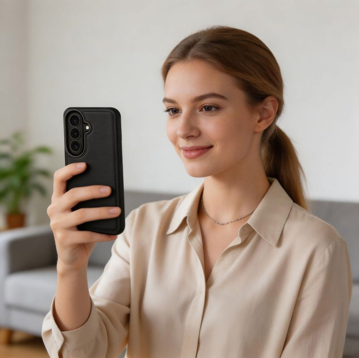 Калъф Tech-Protect Wallet MagSafe за Samsung Galaxy S26 - матово черно