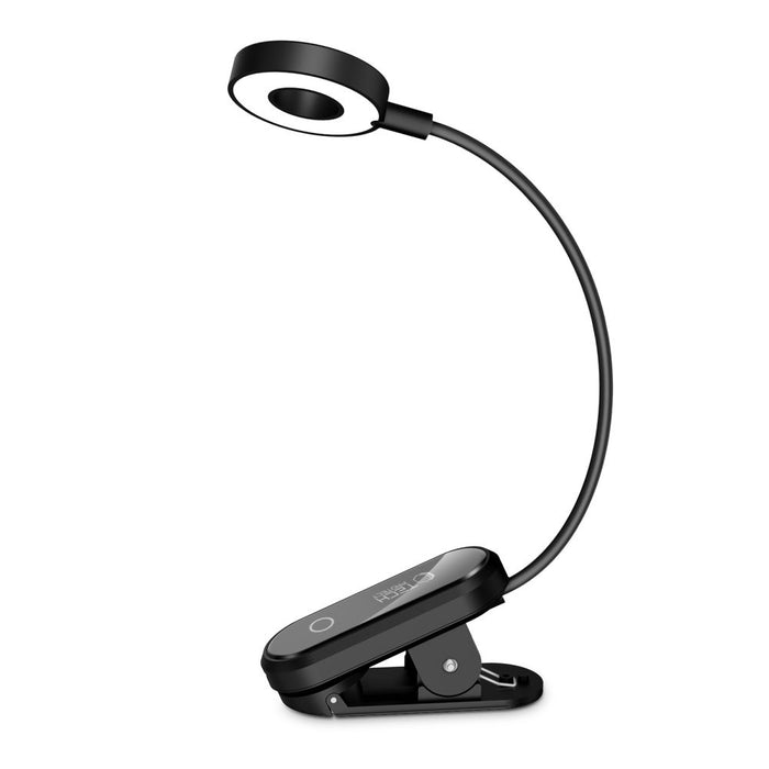 Безжична лампа Tech-Protect LL100 с щипка + USB-A / USB-C кабел 30 см - черна