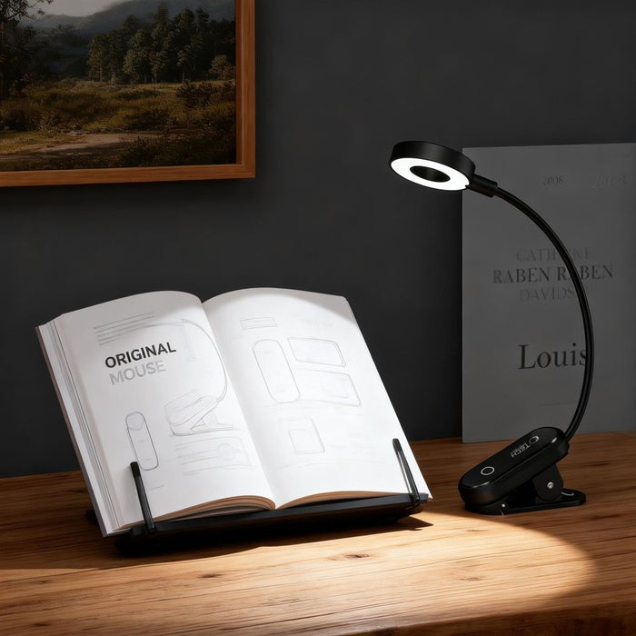 Безжична лампа Tech-Protect LL100 с щипка + USB-A / USB-C кабел 30 см - черна