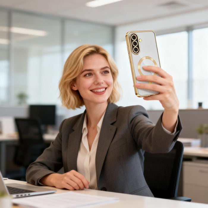 Кейс Tech-Protect MagFlex MagSafe за Samsung Galaxy A27 5G - прозрачен златист