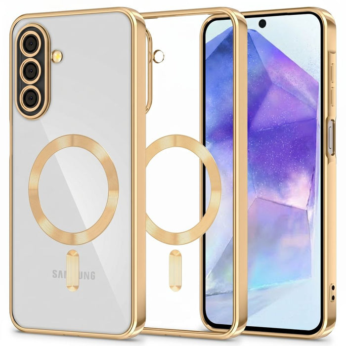 Кейс Tech-Protect MagFlex MagSafe за Samsung Galaxy A27 5G - прозрачен златист