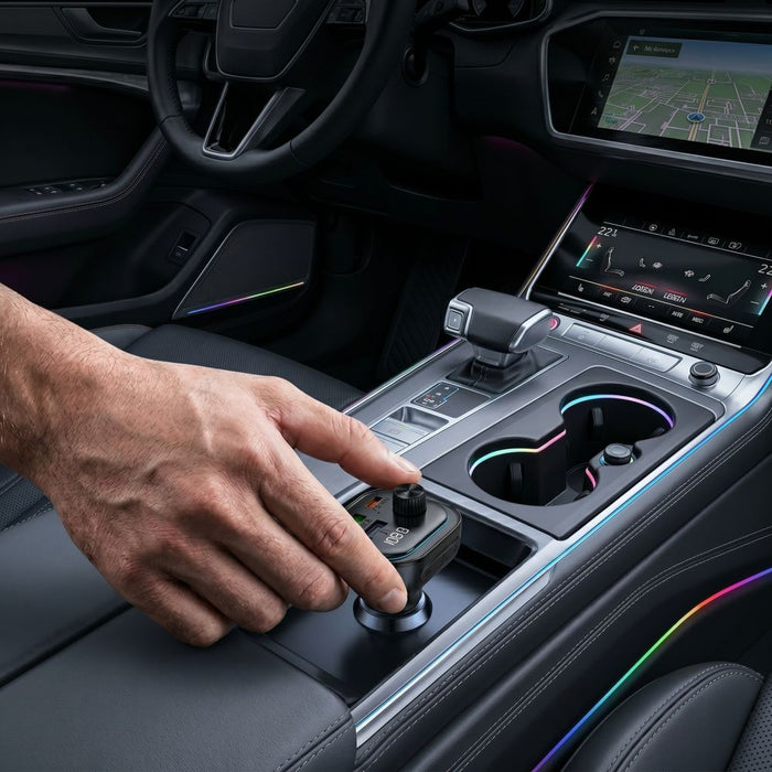 Tech-Protect CC07 3-портово PD 54W зарядно за кола + Bluetooth FM трансмитер - черно