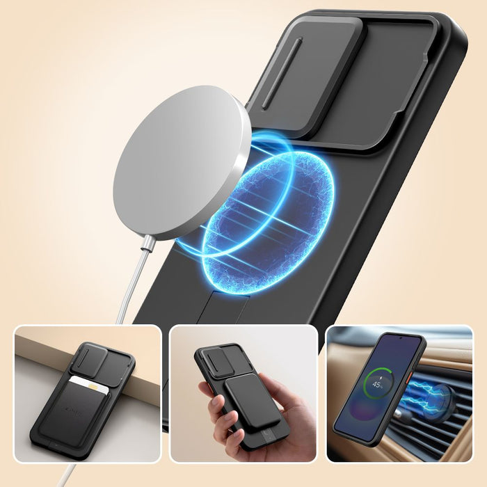 Кейс Tech-Protect Kevlar Aura MagSafe за Samsung Galaxy A57 - черен и оранжев