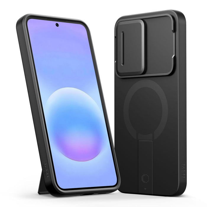 Кейс Tech-Protect Kevlar Aura MagSafe за Samsung Galaxy A57 - черен и оранжев