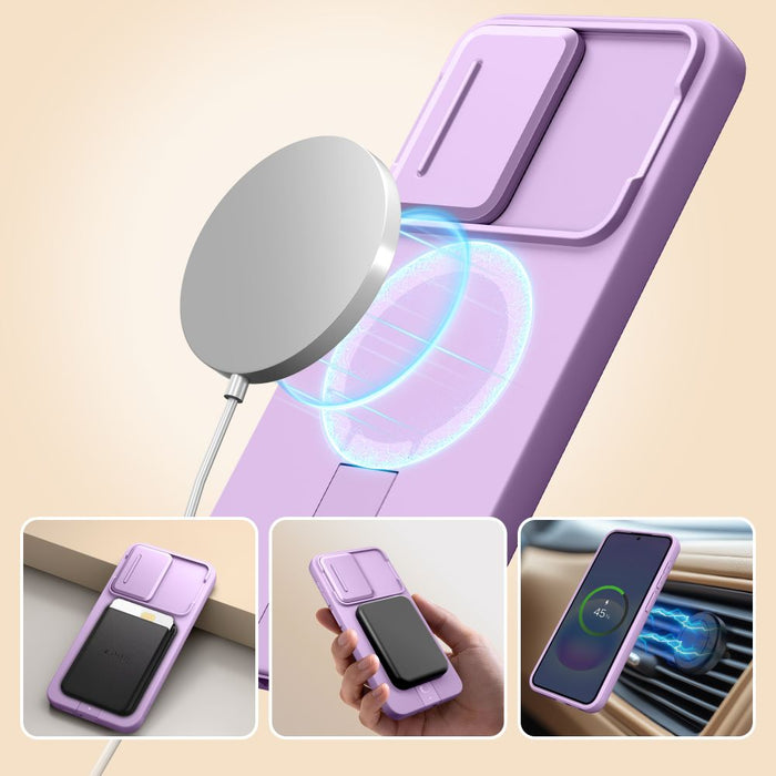 Кейс Tech-Protect Kevlar Aura MagSafe за Samsung Galaxy A57 - лилав