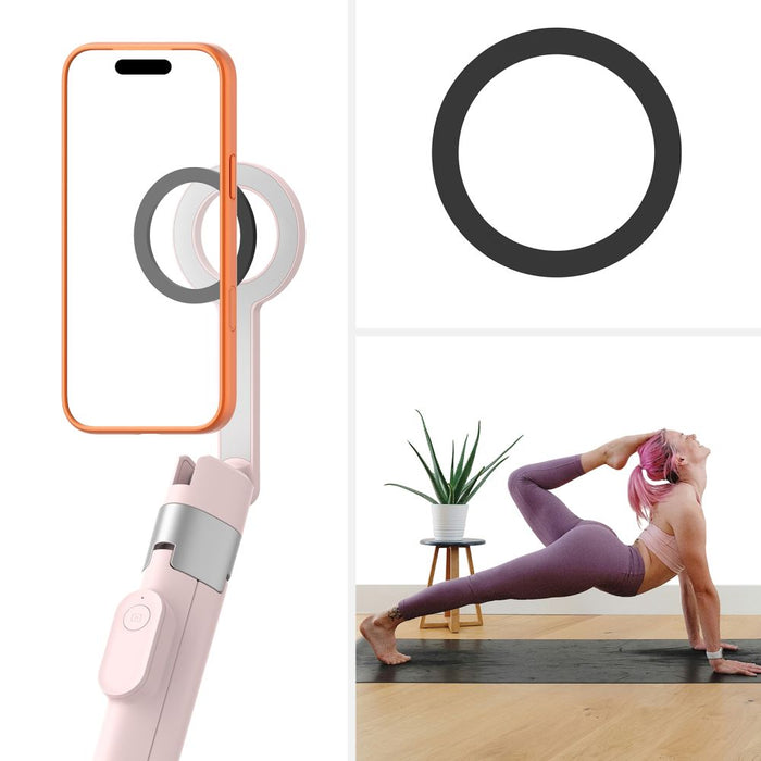 Селфи стик Tech-Protect L10S Bluetooth - Розово-сив