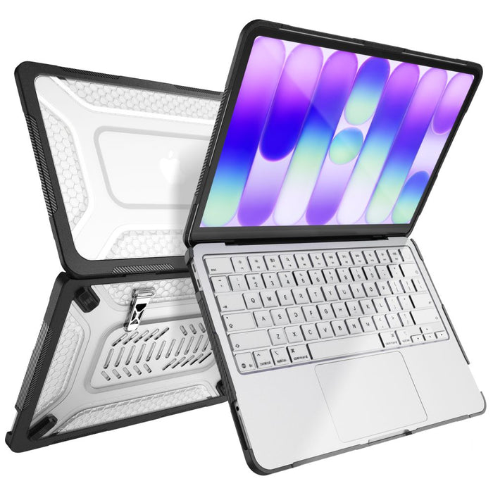 Кейс Tech-Protect Kevlar Pro за MacBook Neo 13" 2026 - черен и прозрачен