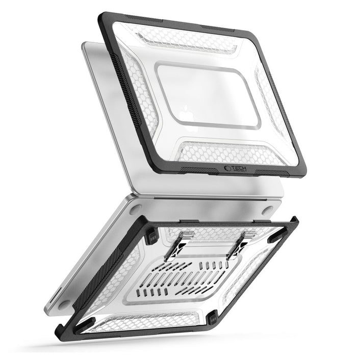 Кейс Tech-Protect Kevlar Pro за MacBook Neo 13" 2026 - черен и прозрачен
