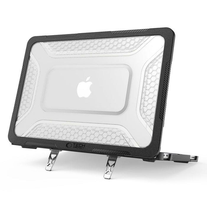Кейс Tech-Protect Kevlar Pro за MacBook Neo 13" 2026 - черен и прозрачен