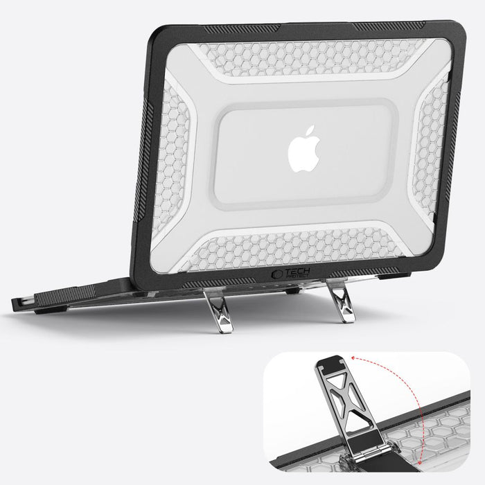 Кейс Tech-Protect Kevlar Pro за MacBook Neo 13" 2026 - черен и прозрачен