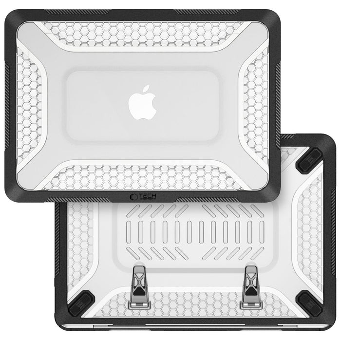 Кейс Tech-Protect Kevlar Pro за MacBook Neo 13" 2026 - черен и прозрачен