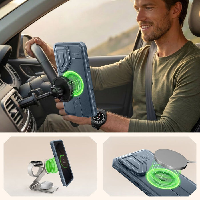 Комплект от 2 калъфа Tech-Protect Kevlar MagSafe за Samsung Galaxy S26 Ultra - син