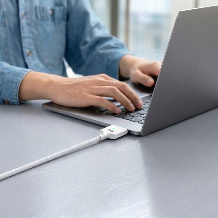 Кабел Tech-Protect MMC01 Ultraboost USB-C / USB-C MagSafe 3 140W 200 см за MacBook - бял