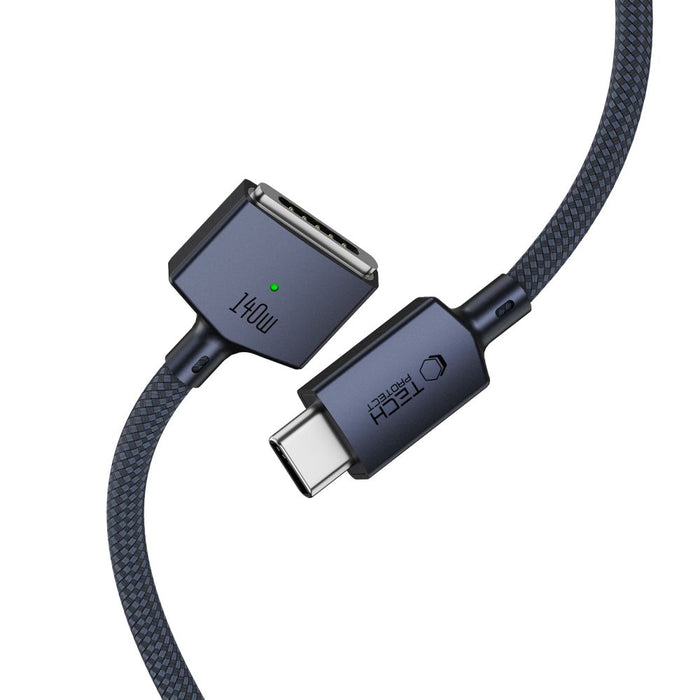 Кабел Tech-Protect MMC01 Ultraboost USB-C / USB-C MagSafe 3 140W 200 см за MacBook - тъмносин