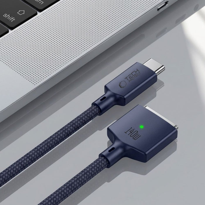 Кабел Tech-Protect MMC01 Ultraboost USB-C / USB-C MagSafe 3 140W 200 см за MacBook - тъмносин