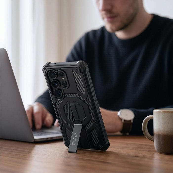 Tech-Protect MagBlast MagSafe калъф + закалено стъкло 2 броя за Samsung Galaxy S26 Ultra - черен