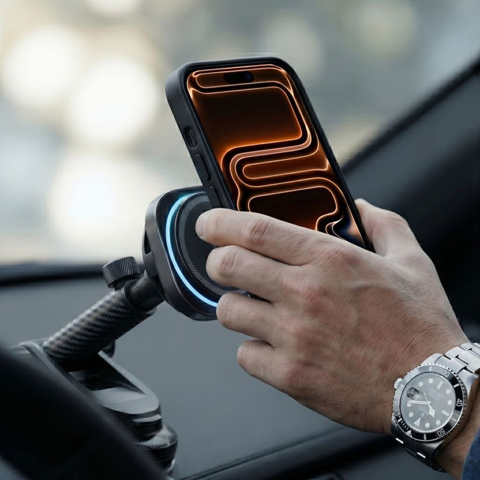 Автомобилен държач Tech-Protect V20 MagSafe за предно стъкло/вентилационен отвор/табло 25W QI2.2 - черен