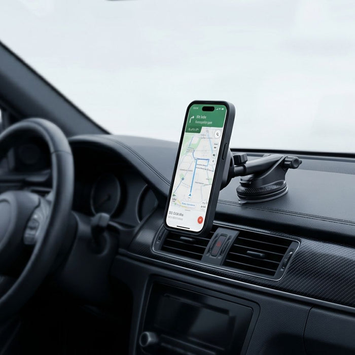 Автомобилен държач Tech-Protect V20 MagSafe за предно стъкло/вентилационен отвор/табло 25W QI2.2 - черен