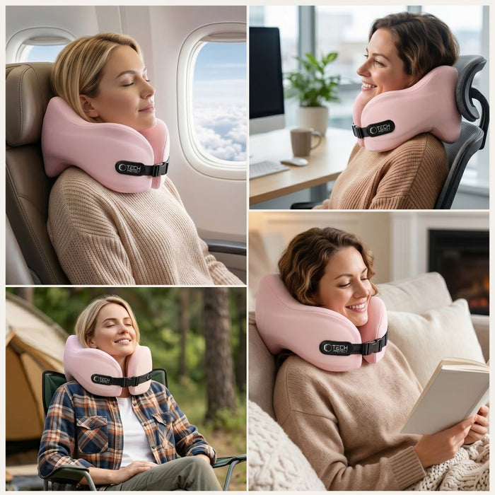 Възглавница за пътуване Tech-Protect ComfortRest - розова