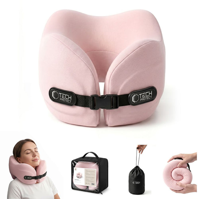 Възглавница за пътуване Tech-Protect ComfortRest - розова