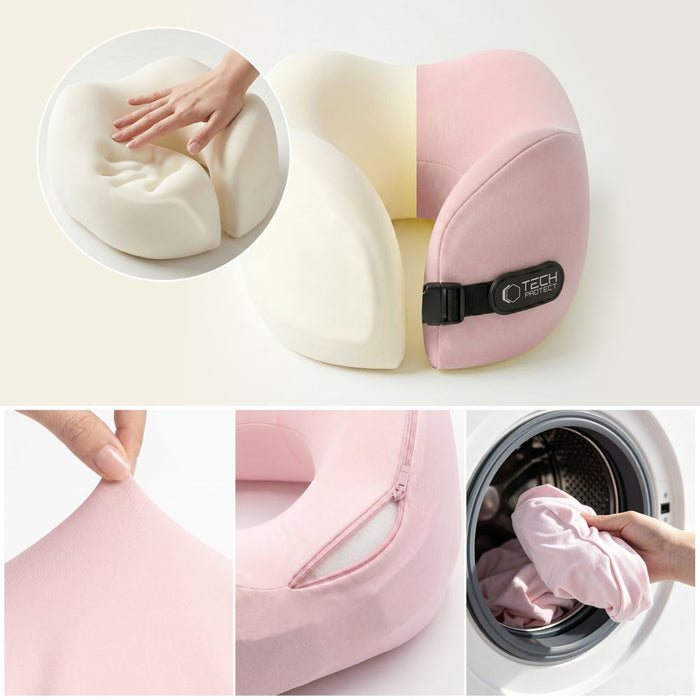 Възглавница за пътуване Tech-Protect ComfortRest - розова