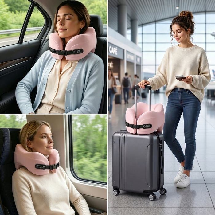 Възглавница за пътуване Tech-Protect ComfortRest - розова