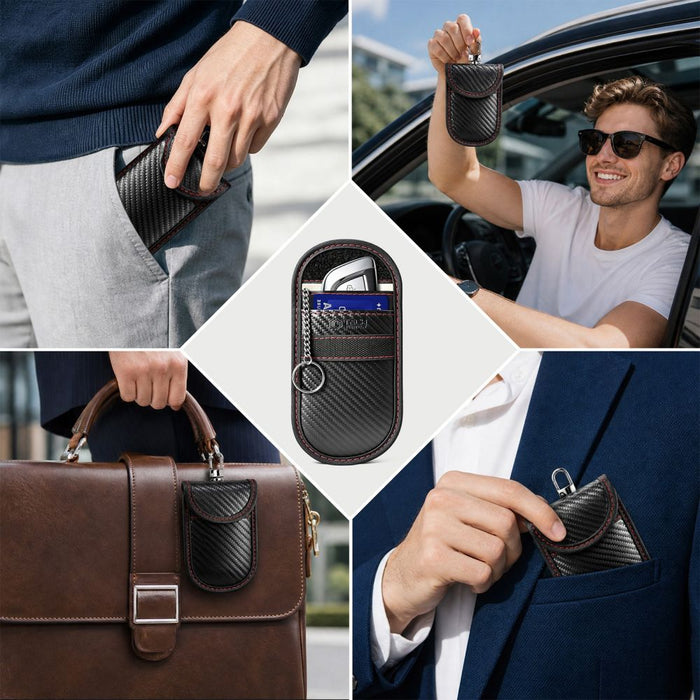 Tech-Protect KLR100 RFID калъф против кражба - черен и червен