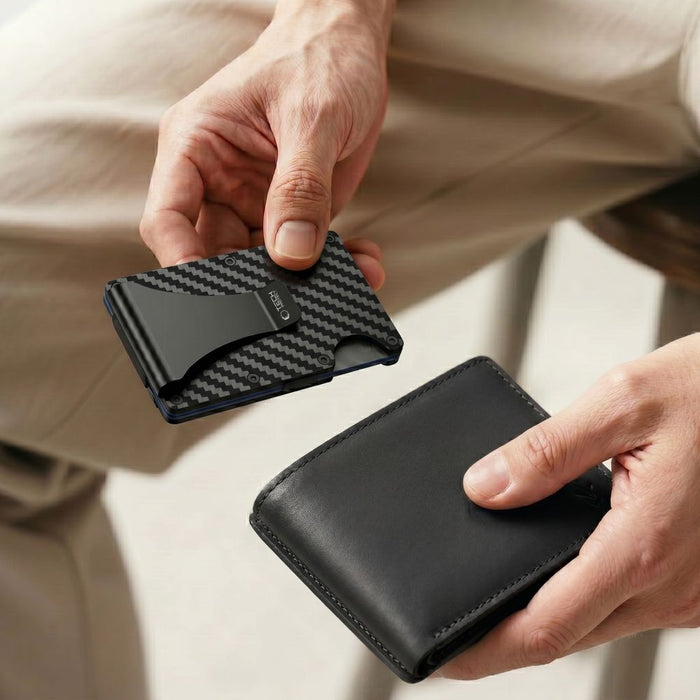 Портфейл Tech-Protect Thorn RFID Carbon - черен
